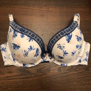 Cacique Lane Bryant Cotton Boost Plunge Bra 40D